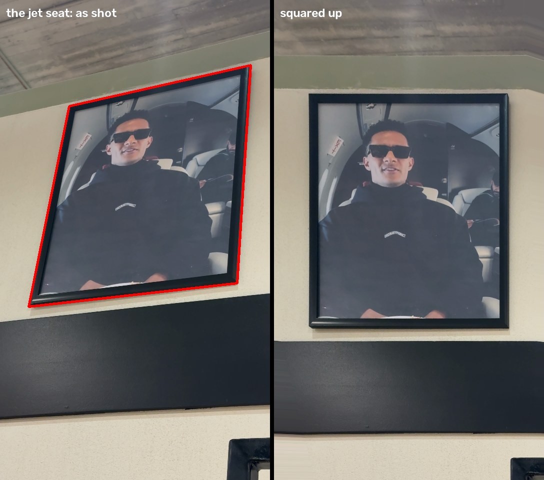 Each frame as shot and squared up